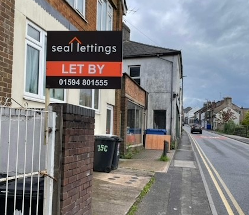 Let By Seal Lettings Board outside a rental property in Cinderford